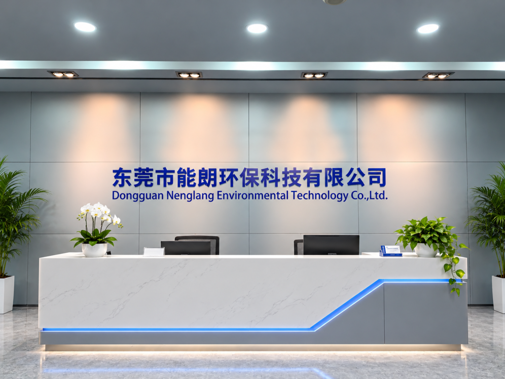 Company reception with Dongguan Nenglang Environmental Technology Co., Ltd. signage